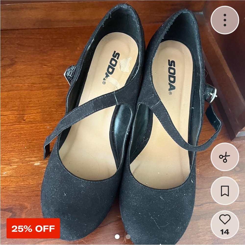 black soda brand wedge heels faux suede